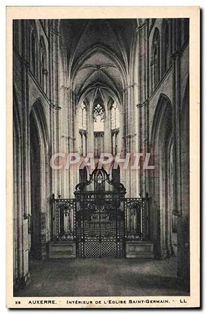 Carte Postale Ancienne Auxerre Intérieur De L'Eglise Saint Germain