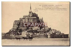 Carte Postale Ancienne Le Mont St Michel Arrivee D'Une Voiture De Genets