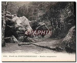 Carte Postale Ancienne forêt De Fontainebleau Roche Suspendue