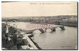 Carte Postale Ancienne Avignon Le Pont St Benezet vue prise du rocher des Doms