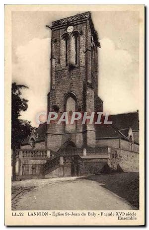 Carte Postale Ancienne Lannion Eglise St Jean De Baly Façade