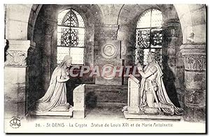 Image du vendeur pour Carte Postale Ancienne L'Abbaye De St Denis La crypte Statue de Louis XVI et de Marie Antoinette mis en vente par CPAPHIL