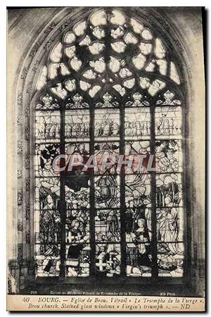 Carte Postale Ancienne Brou Eglise de Brou Vitrail Le Triomphe de la Vierge