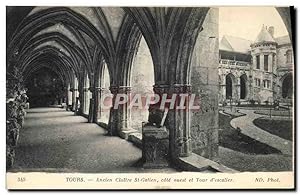 Carte Postale Ancienne Tours Ancien Cloître St Galien cote Ouest et Tour d'escalier