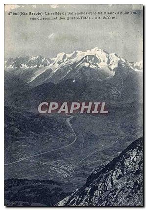 Carte Postale Ancienne La vallée de Sallanches et le Mont Blanc vus du sommet des Quatre Tetes