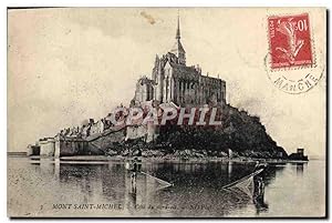 Carte Postale Ancienne Mont Saint Michel Cote du Nord Est Pecheurs Peche