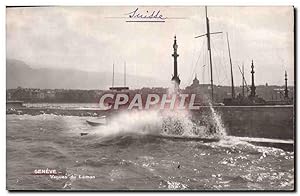 Carte Postale Ancienne Geneve Vagues Du Leman