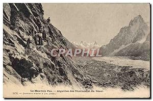 Carte Postale Ancienne Le Mauvais Pas Aiguilles Des Charmoz Et Du Geant