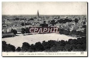 Carte Postale Ancienne Niort vue Prise de St Hilaire La Place de la Breche et l'église St Andre