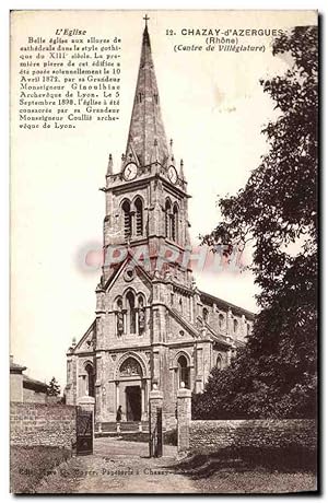 Carte Postale Ancienne Chazay d'Azergues L'église