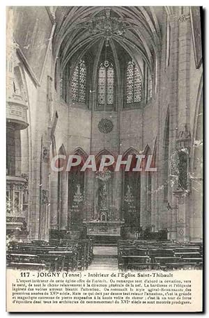 Carte Postale Ancienne Joigny Intérieur De l'Eglise Saint Thibault