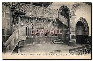 Carte Postale Ancienne Lannion Intérieur De La Chapelle De Notre Dame De Kerfons Jube