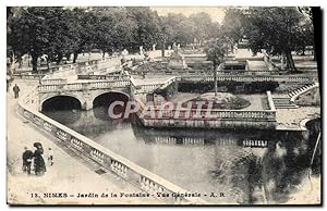 Carte Postale Ancienne Nimes Jardin De La Fontaine vue générale