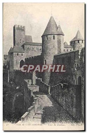 Carte Postale Ancienne Cite de Carcassonne Tour de justice