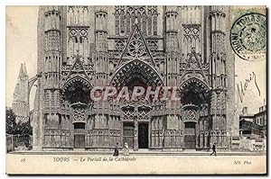 Carte Postale Ancienne Tours Portail de la cathédrale