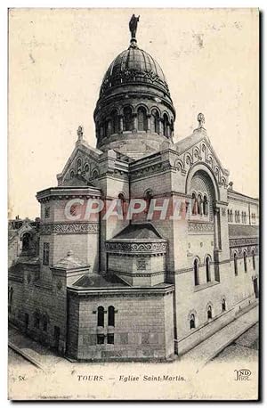 Carte Postale Ancienne Tours Eglise Saint Martin