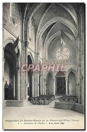 Carte Postale Ancienne Monastere de Sainte Marie de la Pierre qui Vire Intérieur de l'église