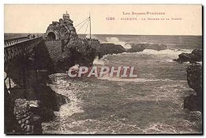 Carte Postale Ancienne Biarritz Le rocher de la Vierge