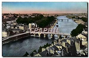 Carte Postale Moderne Angers vue générale Vers Le Pont Du Centre sur la Mairie