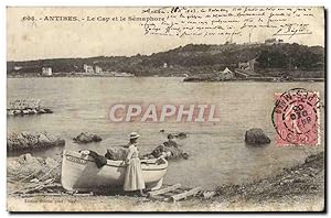 Carte Postale Ancienne Antibes Le Cap et le Semaphore Bateau
