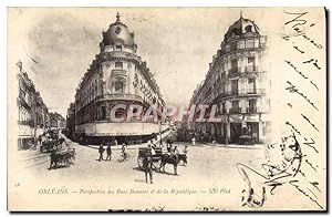 Carte Postale Ancienne Orleans Perspective des Rues Bannier et de la Republique
