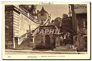 Carte Postale Ancienne Montbeliard Escalier Monumental De L'Eglise