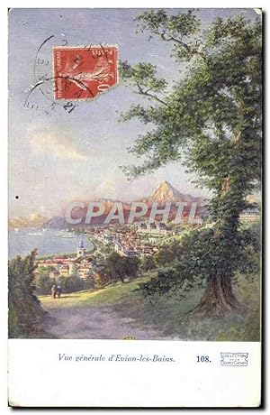 Carte Postale Ancienne Evian Les Bains vue générale