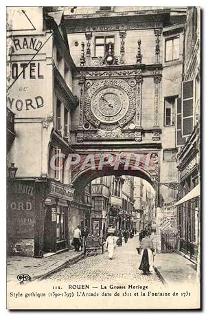 Carte Postale Ancienne Rouen La Grosse Horloge