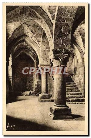 Carte Postale Ancienne Le Mont St Michel Pres Sales Abbaye Crypte de l'Aquilon