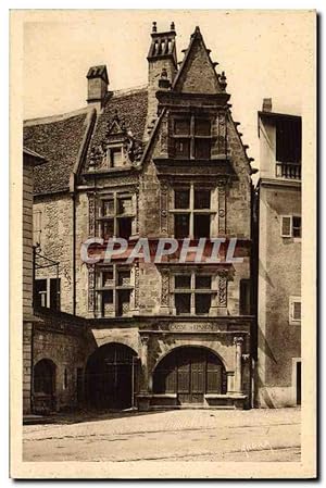 Carte Postale Ancienne Sarlat Maison Renaissance Ou Naquit Etienne de la Boetie Banque Caisse d'E...