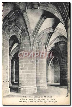 Carte Postale Ancienne Mont St Michel Abbaye Crypte Des Gros Piliers