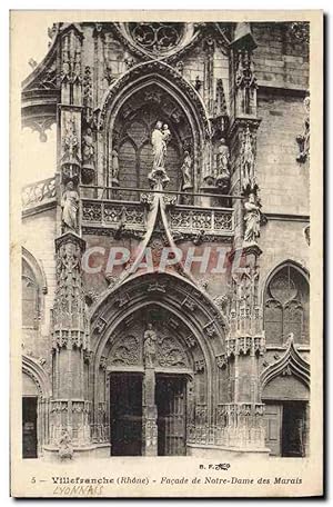 Carte Postale Ancienne Villefranche Façade De Notre Dame Des Marais