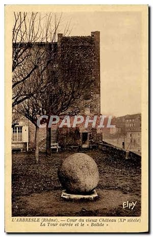 Carte Postale Ancienne L'Arbresle Cour Du Vieux Château La tour carree et le bolide