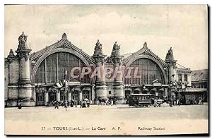 Carte Postale Ancienne Tours La Gare