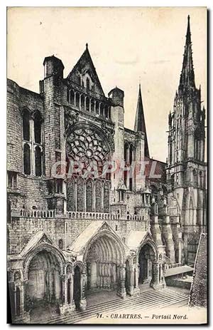 Carte Postale Ancienne Chartres Portail Nord