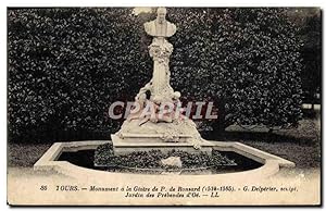 Carte Postale Ancienne Tours Monument A La Gloire De Ronsard