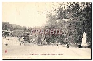 Carte Postale Ancienne Pont Jardins De La Fontaine Cascade