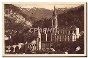 Carte Postale Ancienne Lourdes Les Rampes Et La Basilique Au Fond l'Arbiden