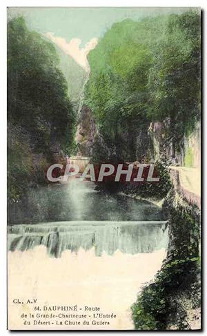 Carte Postale Ancienne Dauphine Route De La Grande Chartreuse L'entrée du desert La chute du Guiers