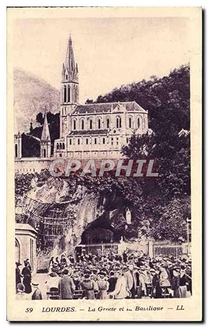 Carte Postale Ancienne Lourdes La Grotte Et Basilique
