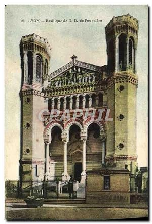 Carte Postale Ancienne Lyon Basilique De ND de Fourviere