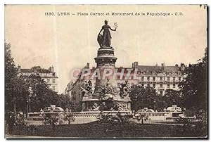 Carte Postale Ancienne Lyon Place Carnot Et Monument De La Republique