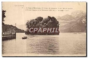 Carte Postale Ancienne Le Lac D'Annecy L'île des cygnes et la Tournette