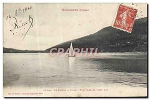 Carte Postale Ancienne Gerardmer Le lac Le bateau a voîle vue prise en plein lac