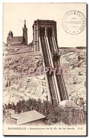 Carte Postale Ancienne Marseille Ascenseurs De ND de La Garde