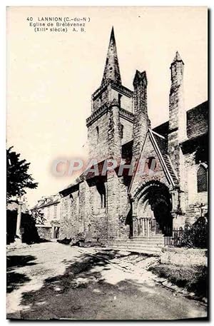 Carte Postale Ancienne Lannion Eglise De Brelevenez