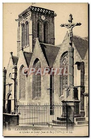 Carte Postale Ancienne Lannion Calvaire Et Clocher De Saint Jean De Baly