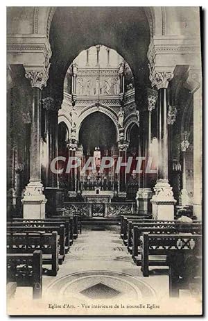 Carte Postale Ancienne Eglise d'Ars vue Intérieure de la Nouvelle Eglise