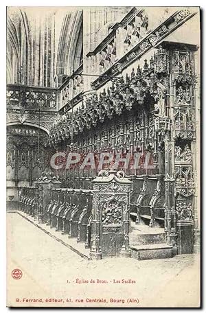 Carte Postale Ancienne Eglise de Brou Les Stalles