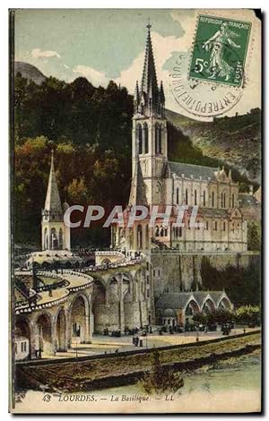 Carte Postale Ancienne Lourdes La Basilique